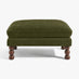Monroe Green Chenille Fabric Footstool