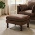 Monroe Brown Faux Leather Footstool