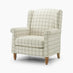 Maisette Cream Check Fabric Wingback Accent Armchair