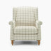Maisette Cream Check Fabric Wingback Accent Armchair