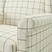 Maisette Cream Check Fabric Wingback Accent Armchair