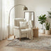 Maisette Cream Check Fabric Wingback Accent Armchair