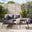 Maldives Grey Rattan & Grey 5 Seat Garden Sofa Set