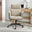 Margaux Grey & Cream Jumbo Corduroy Swivel Office Chair