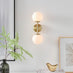 Martha Opal Glass Globe and Brass Wall Light