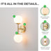 Martha Opal Glass Globe and Brass Wall Light