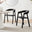 2x Masa Black Solid Wood Dining Chairs