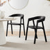 2x Masa Black Solid Wood Dining Chairs