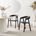 2x Masa Black Solid Wood Dining Chairs