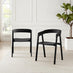 Leif Black Wooden Rectangular Extending Table & 4 Masa Black Dining Chairs