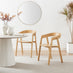 Penrose Black Round Dining Table & 4 Oak Masa Chairs