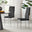 4x Milan Black Hatched Velvet Dining Chairs Silver Legs