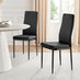 6x Milan Black Hatched Faux Leather Dining Chairs Black Legs