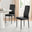 6x Milan Black Hatched Faux Leather Dining Chairs Black Legs