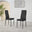 6x Milan Black Hatched Faux Leather Dining Chairs Black Legs