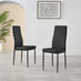 6x Milan Black Hatched Faux Leather Dining Chairs Black Legs