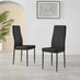 4x Milan Black Hatched Faux Leather Dining Chairs Black Legs
