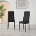 4x Milan Black Hatched Faux Leather Dining Chairs Black Legs