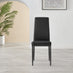 4x Milan Black Hatched Faux Leather Dining Chairs Black Legs