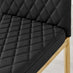 4x Milan Black Hatched Faux Leather Dining Chairs Gold Legs