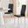 4x Milan Black Hatched Faux Leather Dining Chairs Silver Legs