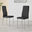 4x Milan Black Hatched Faux Leather Dining Chairs Silver Legs