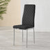 4x Milan Black Hatched Faux Leather Dining Chairs Silver Legs