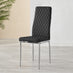 4x Milan Black Hatched Faux Leather Dining Chairs Silver Legs