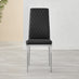 4x Milan Black Hatched Faux Leather Dining Chairs Silver Legs