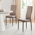 6x Milan Cappuccino Hatched Faux Leather Dining Chairs Black Legs