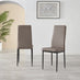 4x Milan Cappuccino Hatched Faux Leather Dining Chairs Black Legs