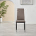 6x Milan Cappuccino Hatched Faux Leather Dining Chairs Black Legs