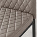 6x Milan Cappuccino Hatched Faux Leather Dining Chairs Black Legs