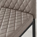 4x Milan Cappuccino Hatched Faux Leather Dining Chairs Black Legs