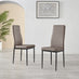 4x Milan Cappuccino Hatched Faux Leather Dining Chairs Black Legs