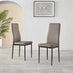4x Milan Cappuccino Hatched Faux Leather Dining Chairs Black Legs