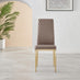 4x Milan Cappuccino Beige Hatched Faux Leather Dining Chairs Gold Legs