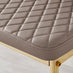 4x Milan Cappuccino Beige Hatched Faux Leather Dining Chairs Gold Legs