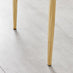 6x Milan Cappuccino Beige Hatched Faux Leather Dining Chairs Gold Legs