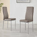 6x Milan Cappuccino Beige Hatched Faux Leather Dining Chairs Silver Legs