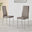 4x Milan Cappuccino Beige Hatched Faux Leather Dining Chairs Silver Legs