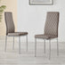 4x Milan Cappuccino Beige Hatched Faux Leather Dining Chairs Silver Legs