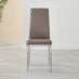 4x Milan Cappuccino Beige Hatched Faux Leather Dining Chairs Silver Legs
