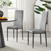 4x Milan Grey Hatched Velvet Dining Chairs Black Legs