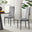 4x Milan Grey Hatched Velvet Dining Chairs Black Legs