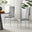 6x Milan Grey Hatched Velvet Dining Chairs Silver Legs