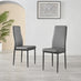 4x Milan Grey Hatched Faux Leather Dining Chairs Black Legs