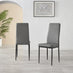 4x Milan Grey Hatched Faux Leather Dining Chairs Black Legs