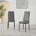4x Milan Grey Hatched Faux Leather Dining Chairs Black Legs