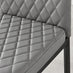 4x Milan Grey Hatched Faux Leather Dining Chairs Black Legs
